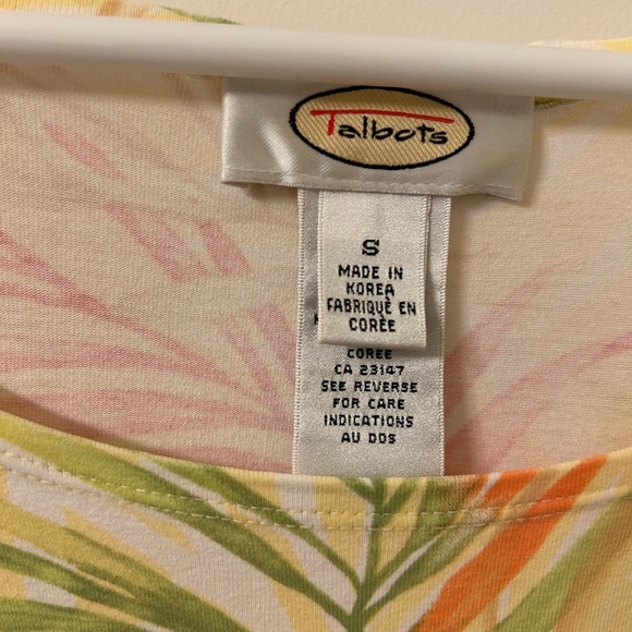 Talbots Yellow and Red 3/4 Sleeve Relaxed Blouse - Picture 3 of 5